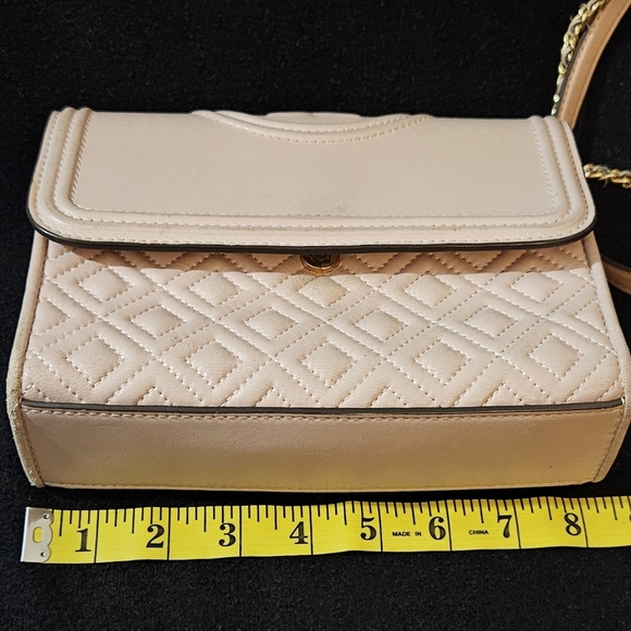 Tory Burch Elegant Fleming Blush Pink Quilted Shoulder Bag - Picture 11 of 13